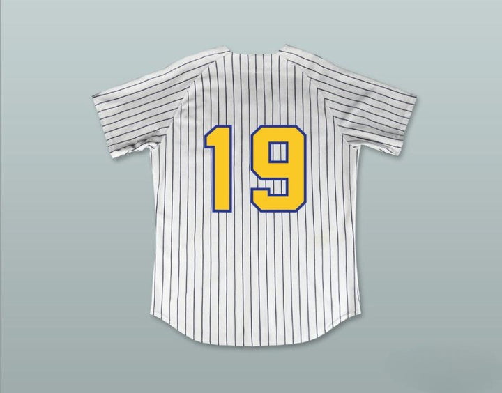 Camiseta de Béisbol Personalizada con Cualquier Nombre y Número de AARON JUDGE 19 LINDEN HIGH SCHOOL LIONS Blanca a Rayas 1 Costura Superior S-6XL