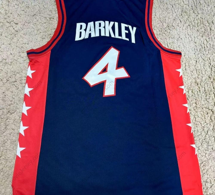 CAMISETA DE BALONCESTO DE VISITANTE DE CHARLES BARKLEY #4 DE ESTADOS UNIDOS DE 1996
