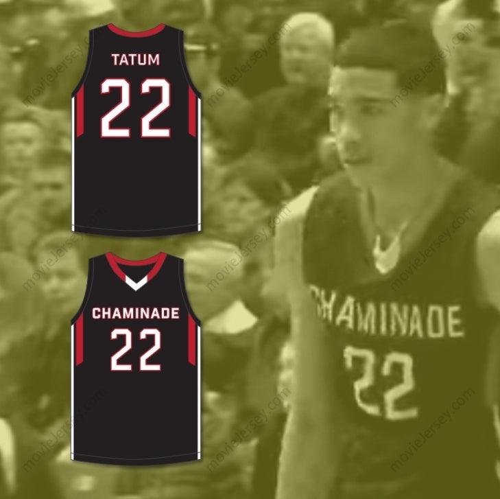 CAMISETA DE BALONCESTO NEGRA DE LOS RED DEVILS DE CHAMINADE COLLEGE PREPARATORY SCHOOL PERSONALIZADA CON CUALQUIER NOMBRE Y NÚMERO JAYSON TATUM 22, Doble Costura S-6XL