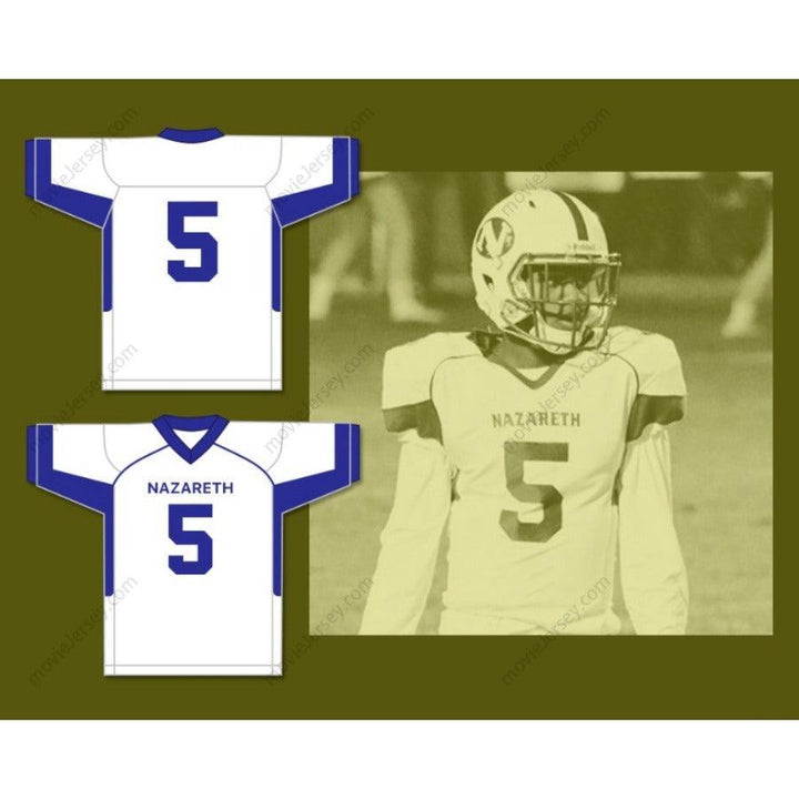 PERSONALIZA cualquier nombre y número JAHAN DOTSON 5 NAZARETH AREA HIGH SCHOOL AZUL camiseta de fútbol, costuras S-6XL