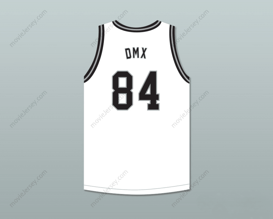 Camiseta de baloncesto blanca DMX 84 ROUGH RYDERS, personalizada con nombre y número, 5 costuras de alta calidad, tallas S-6XL