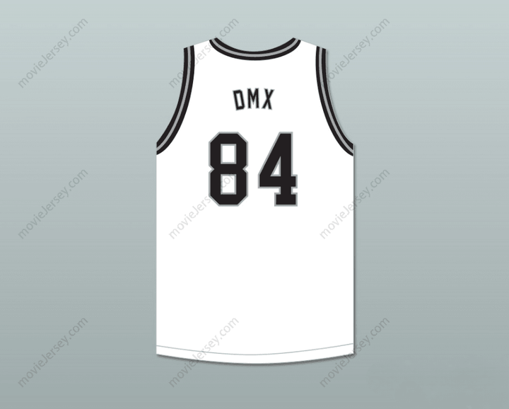 Camiseta de baloncesto blanca DMX 84 ROUGH RYDERS, personalizada con nombre y número, 5 costuras de alta calidad, tallas S-6XL
