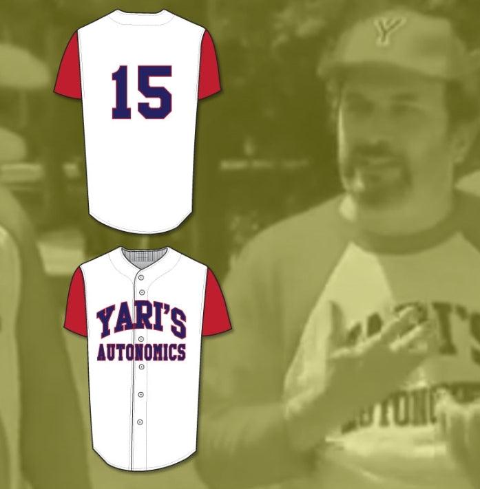 Camiseta de béisbol de edición de lujo cosida YARI TEAM CAPTAIN AUTONOMICS de YARI con cualquier nombre y número cosido, tallas S-6XL