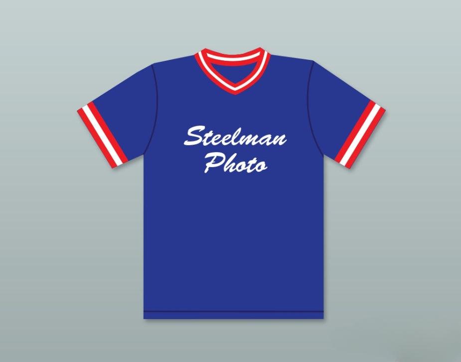 Custom Any Name Number MIKE TROUT 27 STEELMAN PHOTO LITTLE LEAGUE BLUE BASEBALL JERSEY 1 Top Stitched S-6XL