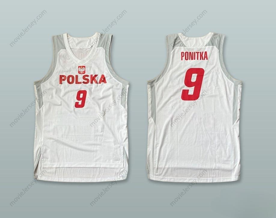 CUSTOM ANY Name Number MATEUSZ PONITKA 9 POLSKA POLAND WHITE BASKETBALL JERSEY Top Stitched S-6XL