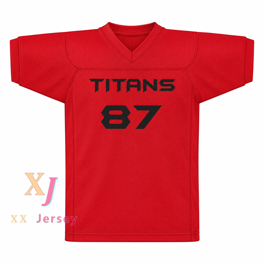 PERSONALIZA CUALQUIER Nombre Número THAD RUFIO JOHNSON 87 TITANS Camiseta de fútbol americano intramuros con bandera cosida Tallas S-6XL