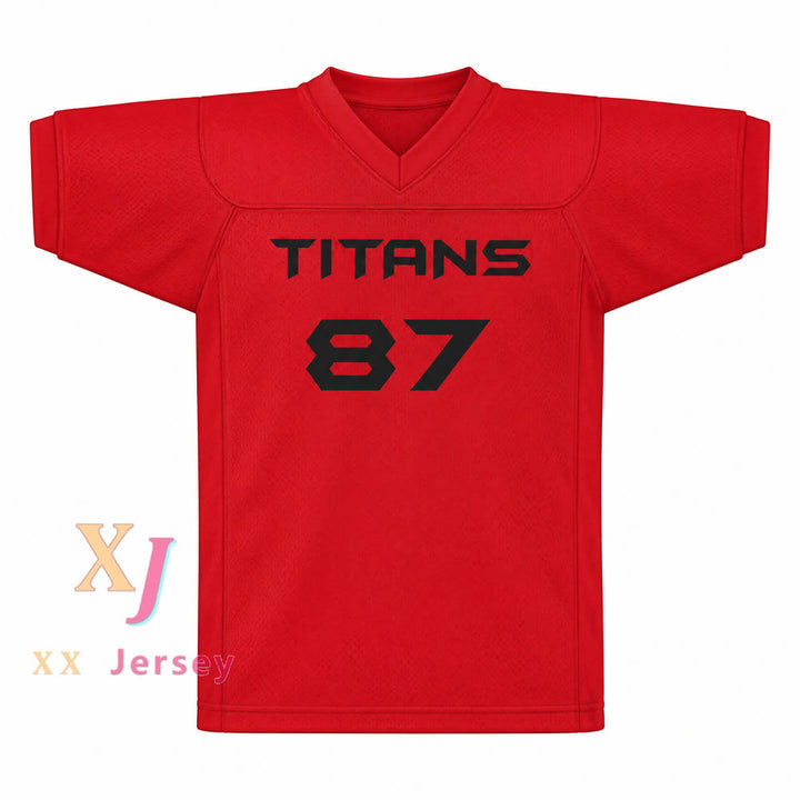 PERSONALIZA CUALQUIER Nombre Número THAD RUFIO JOHNSON 87 TITANS Camiseta de fútbol americano intramuros con bandera cosida Tallas S-6XL