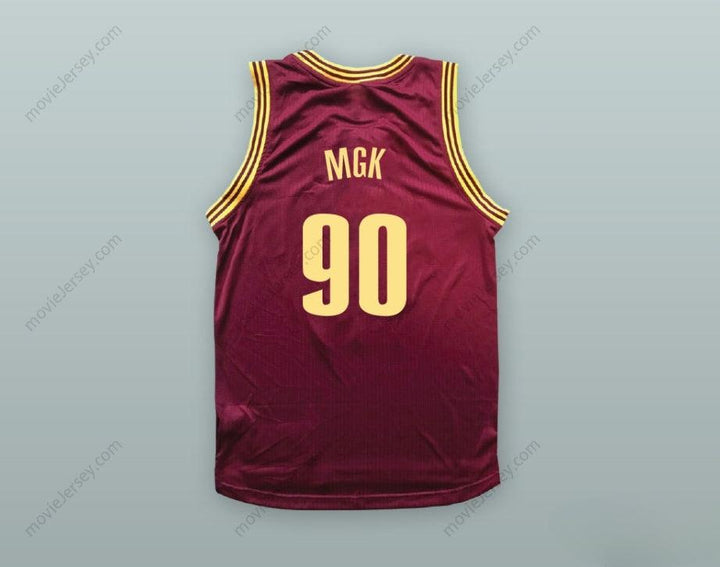 Camiseta de baloncesto MGK 90 color granate personalizada con CUALQUIER nombre y número, cosida, tallas S-6XL