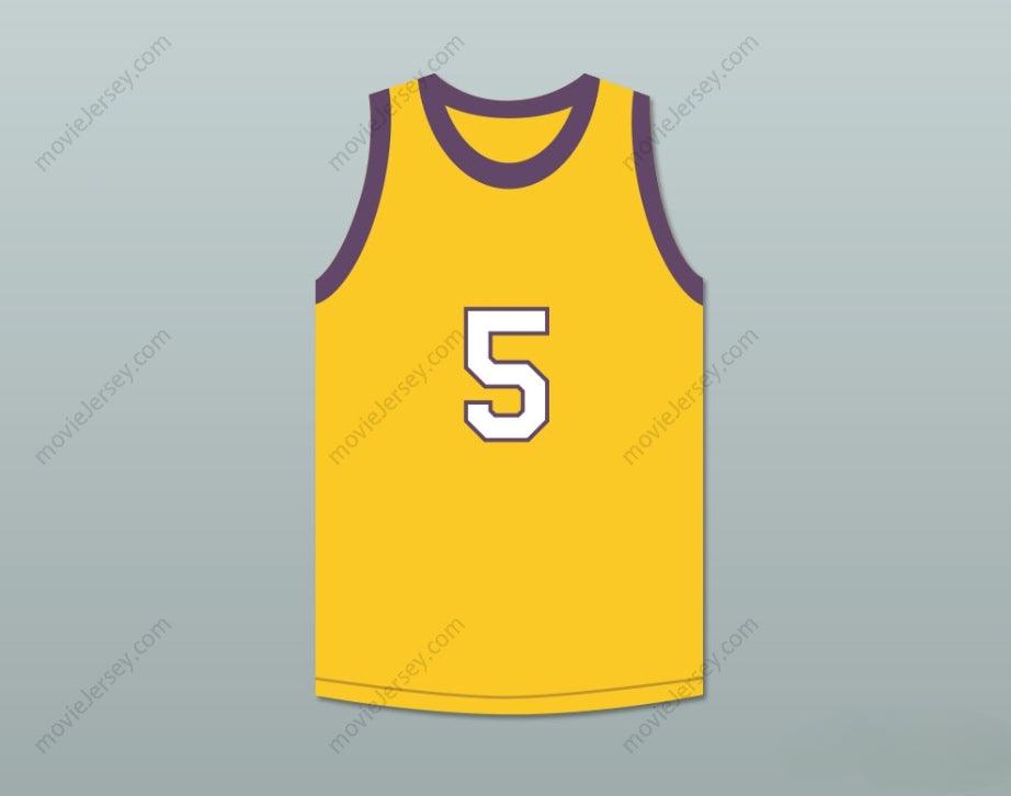 PERSONALIZABLE cualquier nombre número SAFFRON JOHNSON 5 CAMISETA BALONCESTO AMARILLA MADTV SKIT Cosido S-6XL