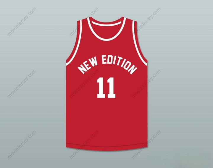 PERSONALIZADO Cualquier Nombre Número RONNIE DEVOE 11 NEW EDITION CAMISETA DE BALONCESTO ROJA Parte Superior Cosida S-6XL