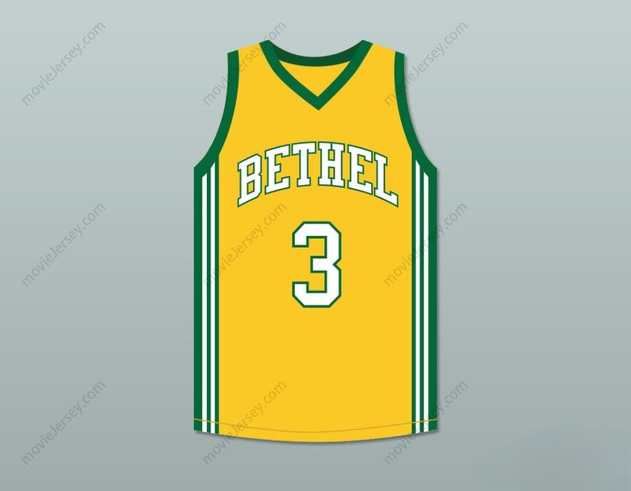 CUSTOM ANY Name Number ALLEN IVERSON 3 BETHEL HIGH SCHOOL YELLOW BASKETBALL JERSEY Top Stitched S-6XL
