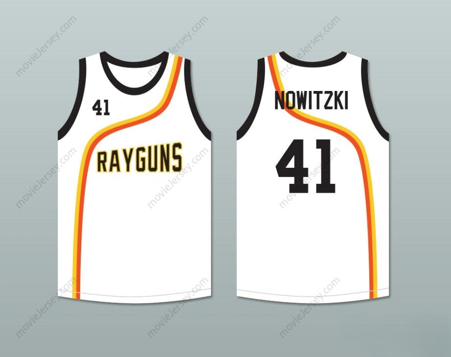 PERSONALIZA cualquier nombre y número   Inicio > BALONCESTO > CAMISETA DE BALONCESTO BLANCA DIRK NOWITZKI 41 ROSWELL RAYGUNS Tallas S-6XL con costuras de alta calidad