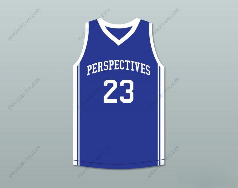 CUSTOM ANY Name Number ANTHONY DAVIS 23 PERSPECTIVES CHARTER SCHOOL BLUE BASKETBALL JERSEY 2 Top Stitched S-6XL