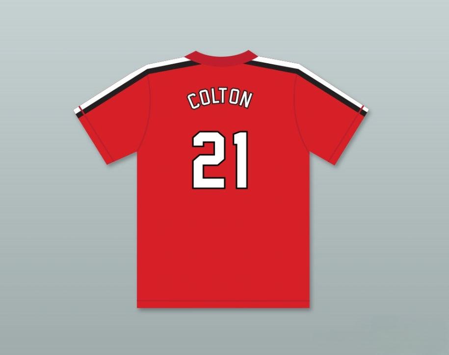 Camiseta de béisbol ROJA con nombre y número personalizado LARRY COLTON 21, THE BATTERED BASTARDS OF BASEBALL, con costuras superiores, tallas S-6XL