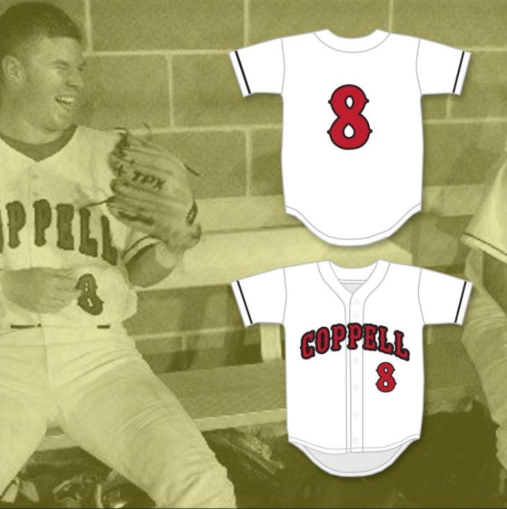 Personalizado con Cualquier Nombre y Número COREY KLUBER 8 CAMISETA DE BÉISBOL BLANCA DE LOS COWBOYS DE LA ESCUELA SECUNDARIA 1 Parte Superior Cosida S-6XL