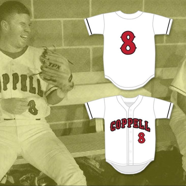 Personalizado con Cualquier Nombre y Número COREY KLUBER 8 CAMISETA DE BÉISBOL BLANCA DE LOS COWBOYS DE LA ESCUELA SECUNDARIA 1 Parte Superior Cosida S-6XL