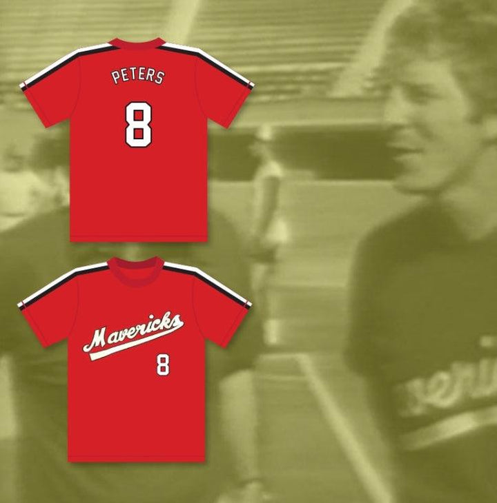 Camiseta de béisbol ROJA con cualquier nombre y número de FRANK PETERS 8, "THE BATTERED BASTARDS OF BASEBALL", con costuras decorativas, tallas S-6XL