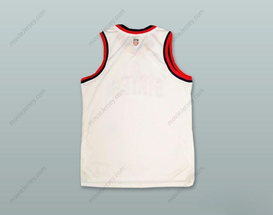 CAMISETA DE BALONCESTO BLANCA PERSONALIZADA CUALQUIER Nombre Número ESTADOS UNIDOS USA Cosida S-6XL