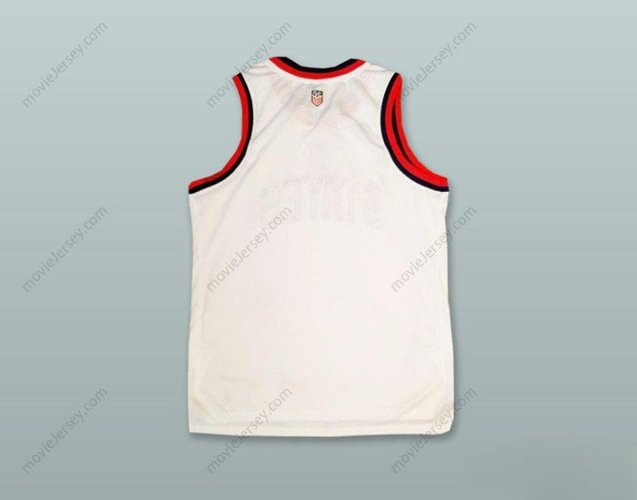 CAMISETA DE BALONCESTO BLANCA PERSONALIZADA CUALQUIER Nombre Número ESTADOS UNIDOS USA Cosida S-6XL