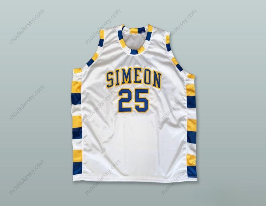 PERSONALIZADO Cualquier Nombre Número BEN WILSON 25 SIMEON CAREER ACADEMY WOLVERINES CAMISETA BALONCESTO BLANCA 2 Costura Superior S-6XL
