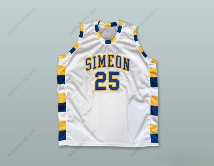 PERSONALIZADO Cualquier Nombre Número BEN WILSON 25 SIMEON CAREER ACADEMY WOLVERINES CAMISETA BALONCESTO BLANCA 2 Costura Superior S-6XL