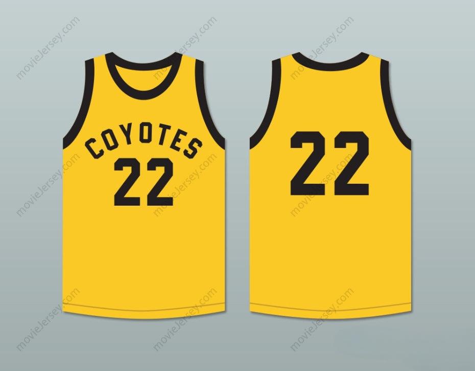 CUSTOM ANY Name Number PLAYER 22  HIGH SCHOOL COYOTES YELLOW BASKETBALL JERSEY Top Stitched S-6XL