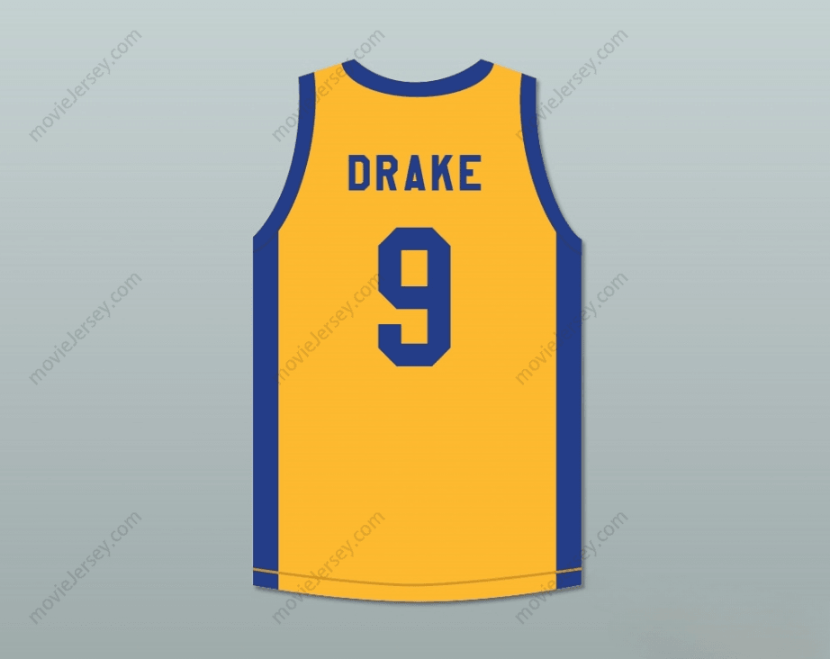 PERSONALIZADO Cualquier Nombre Número DRAKE 9 DEGRASSI COMMUNITY SCHOOL PANTHERS CAMISETA DE BALONCESTO VISITANTE CON PARCHE Cosido Tallas S-6XL