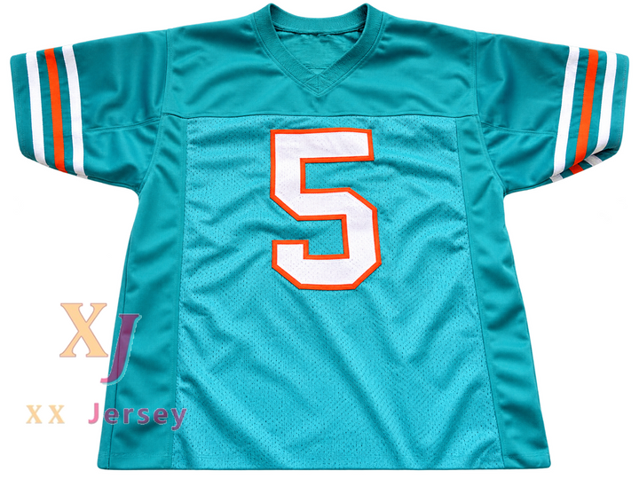 Custom Ray Finkle 5 Teal Ace Ventura Football Jersey