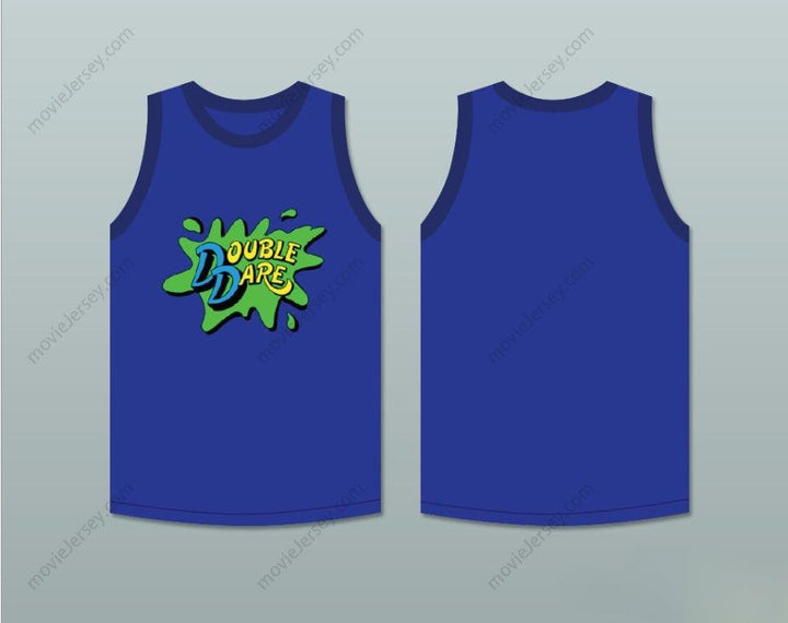 PERSONALIZA cualquier nombre y número CAMISETA DE BALONCESTO AZUL DOUBLE DARE con costuras, tallas S-6XL