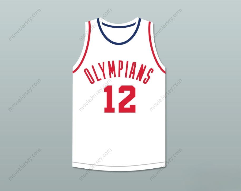 CUSTOM ANY Name Number RALPH BEARD 12  OLYMPIANS WHITE BASKETBALL JERSEY Top Stitched S-6XL