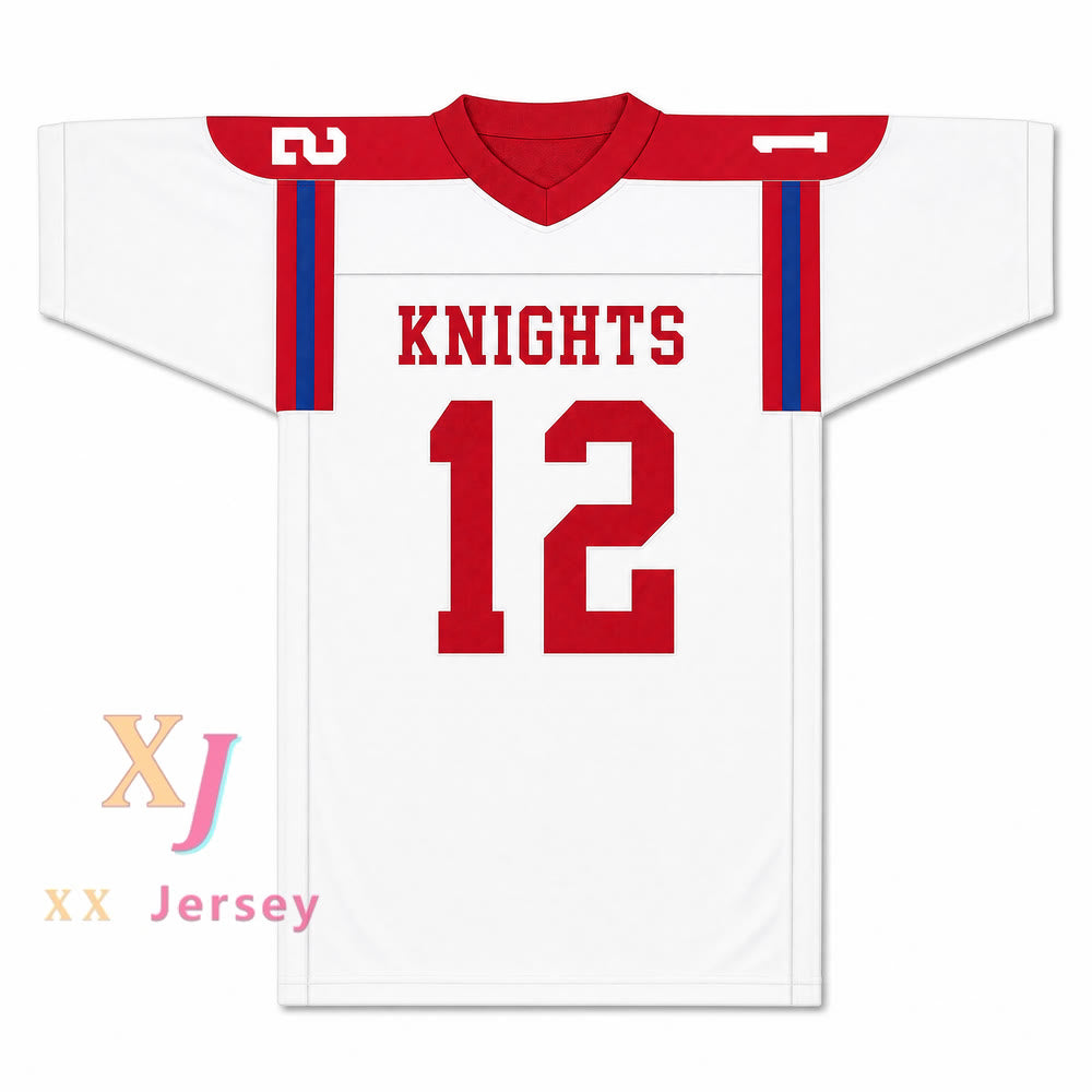 CAMISETA DE FÚTBOL BLANCA DE LOS KNIGHTS DE TERRY BRADSHAW 12 DE SECUNDARIA PERSONALIZADA Todas las tallas S-6XL