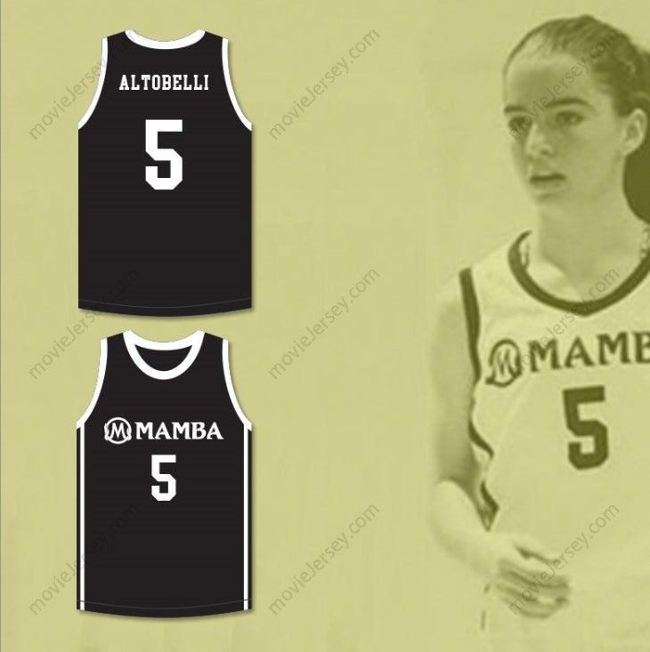 CUSTOM ANY Name Number ALYSSA ALTOBELLI 5 MAMBA BALLERS BLACK BASKETBALL JERSEY VERSION 2 Top Stitched S-6XL