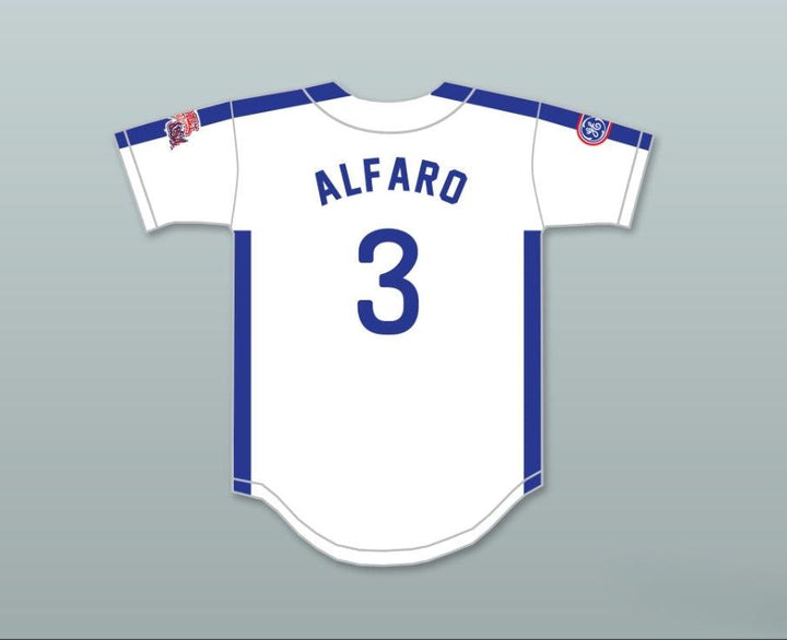 Camiseta de béisbol blanca con botones de equipo de EE. UU. FLAVIO ALFARO 3 1984, con cualquier nombre y número personalizados, con costuras superiores S-6XL