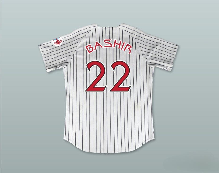 Camiseta de béisbol blanca a rayas con el número 22 de DOCTOR JULIAN BASHIR de los DEEP SPACE NINERS, personalizada con cualquier nombre y número, bordada, tallas S-6XL