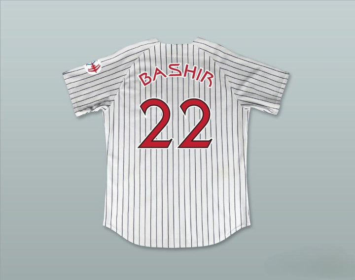 Camiseta de béisbol blanca a rayas con el número 22 de DOCTOR JULIAN BASHIR de los DEEP SPACE NINERS, personalizada con cualquier nombre y número, bordada, tallas S-6XL