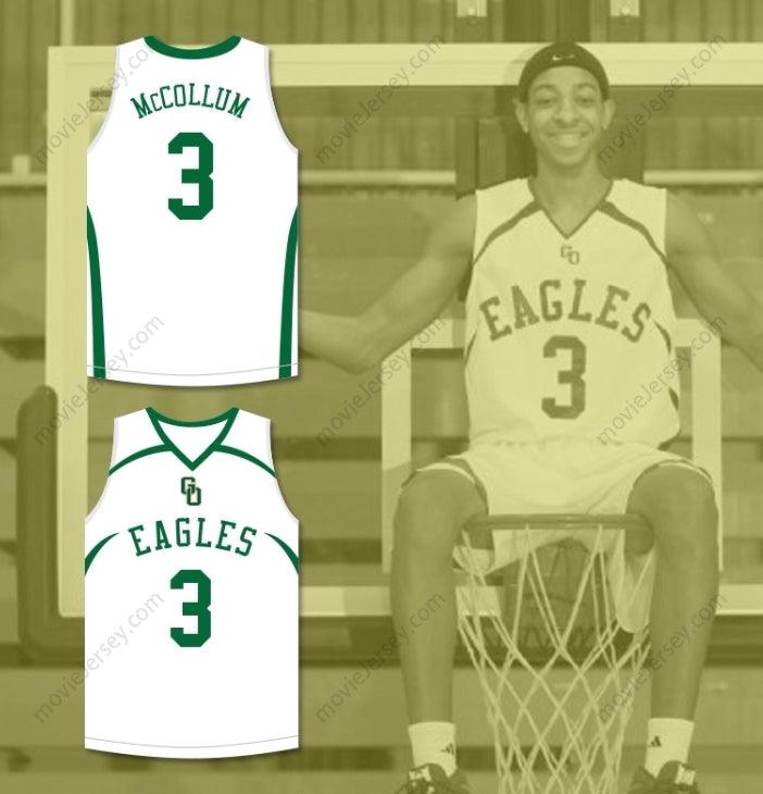 PERSONALIZA CUALQUIER Nombre Número CJ MCCOLLUM 3 CAMISETA DE BALONCESTO BLANCA DE GLENOAK HIGH SCHOOL Costuras S-6XL