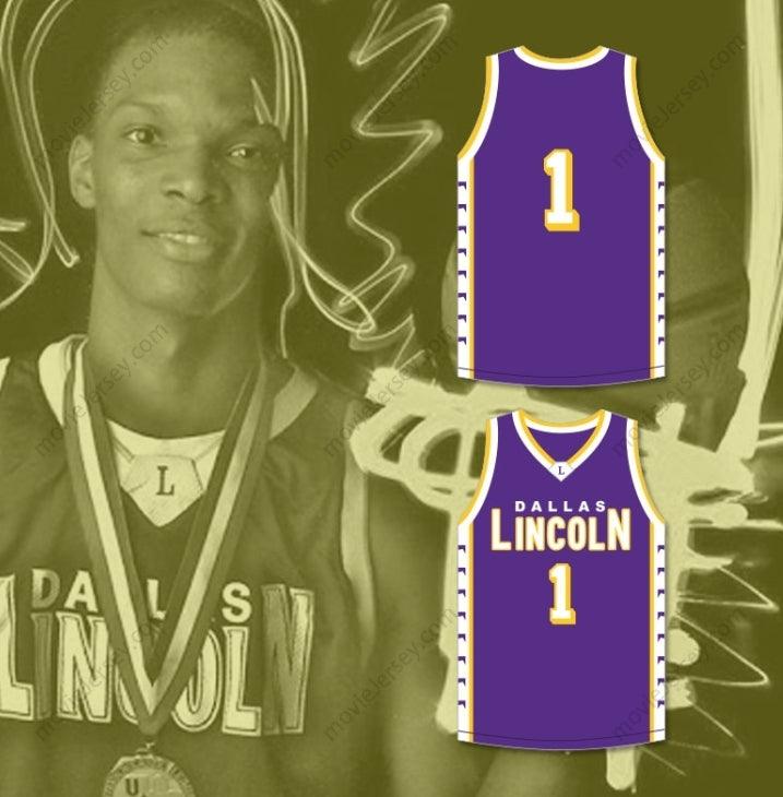 CUSTOM ANY Name Number CHRIS BOSH 1 LINCOLN HIGH SCHOOL  TIGERS PURPLE BASKETBALL JERSEY 1 Top Stitched S-6XL