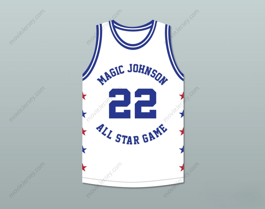 PERSONALIZA CUALQUIER Nombre Número CLYDE DREXLER 22 MAGIC JOHNSON CAMISETA DE BALONCESTO BLANCA ALL STAR GAME 1988 EVENTO BENÉFICO MIDSUMMER NIGHT'S MAGIC Parte Superior Cosida S-6XL