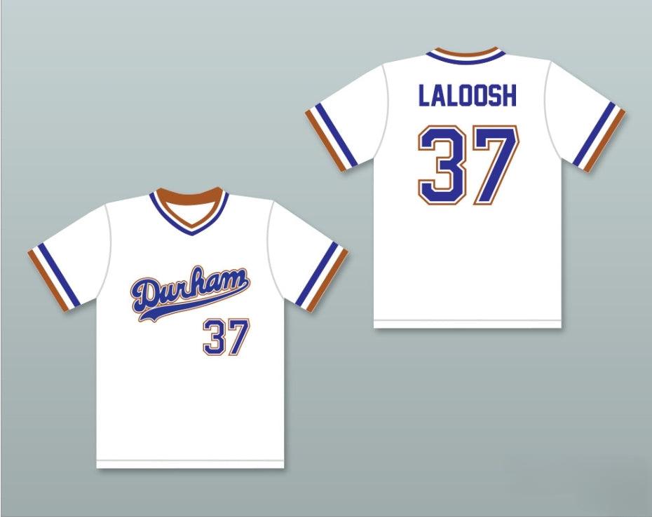 Camiseta de béisbol blanca personalizada con cualquier nombre y número de EBBY CALVIN LALOOSH 37, doble costura, tallas S-6XL
