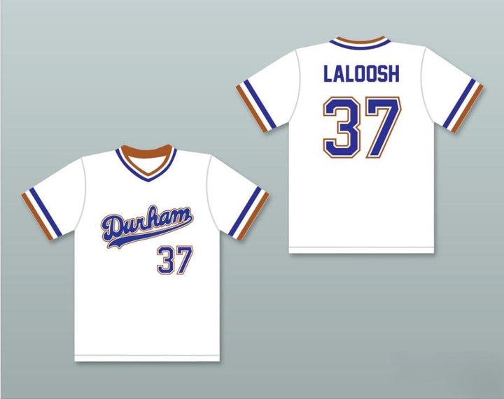 Camiseta de béisbol blanca personalizada con cualquier nombre y número de EBBY CALVIN LALOOSH 37, doble costura, tallas S-6XL