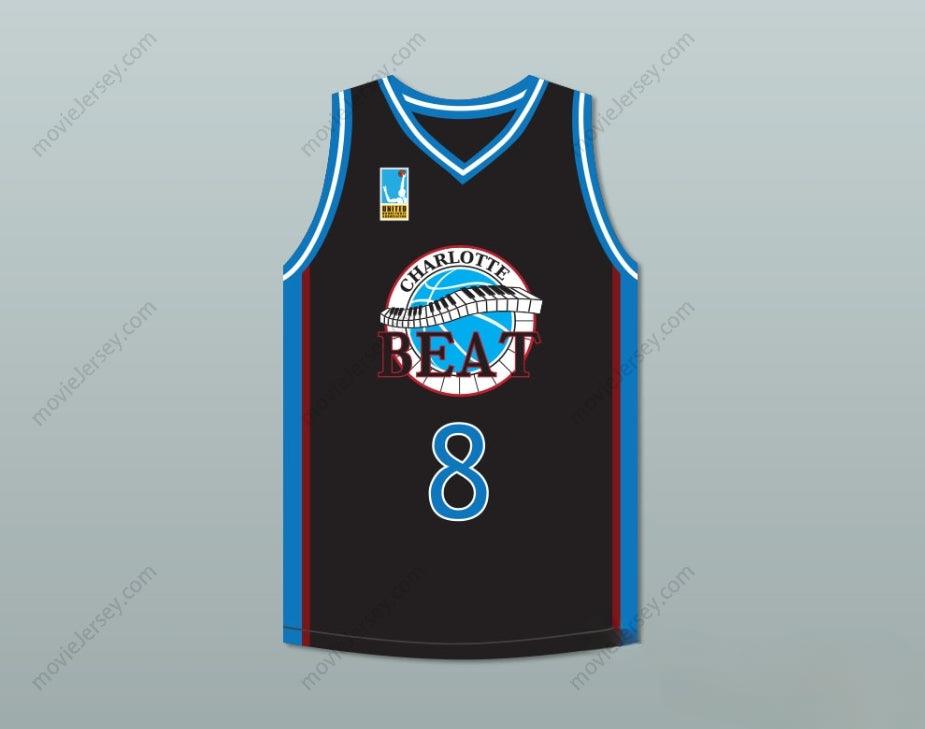 PERSONALIZA CUALQUIER Nombre Número JAMAL JEFFRIES 8 CAMISETA DE BALONCESTO LOCAL DE CHARLOTTE CON PARCHE DE LA UBA JUWANNA MANN Cosido en la parte superior S-6XL
