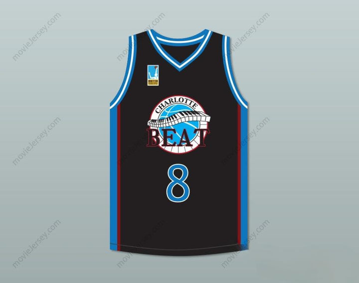 PERSONALIZA CUALQUIER Nombre Número JAMAL JEFFRIES 8 CAMISETA DE BALONCESTO LOCAL DE CHARLOTTE CON PARCHE DE LA UBA JUWANNA MANN Cosido en la parte superior S-6XL