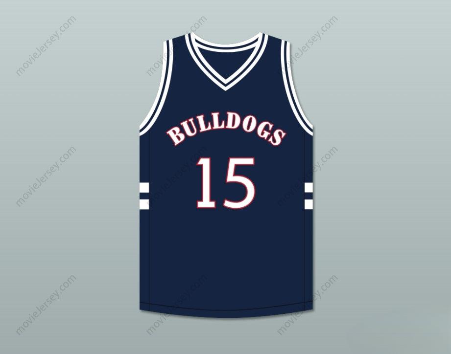 PERSONALIZA Cualquier Nombre Número JERMAINE COLE 15 BULLDOGS HIGH SCHOOL AZUL MARINO CAMISETA BALONCESTO Top Cosido S-6XL
