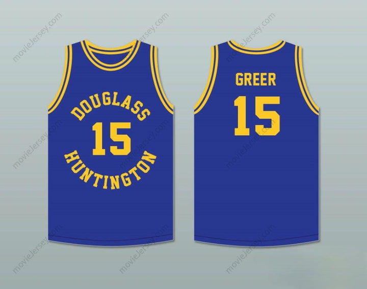 PERSONALIZADA Cualquier Nombre Número HAL GREER 15 FREDERICK DOUGLASS JUNIOR AND SENIOR HIGH SCHOOL TIGERS CAMISETA DE BALONCESTO AZUL 1 Cosida S-6XL