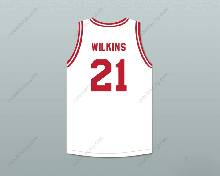 Camiseta de baloncesto blanca clásica DOMINIQUE WILKINS 21 PUSH EXCEL PRO BASKETBALL EVENTO BENÉFICO 1988 con nombre y número PERSONALIZADOS, costura superior, tallas S-6XL