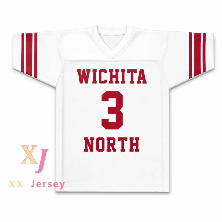CUSTOM BARRY SANDERS 3 NORTH HIGH SCHOOL REDSKINS FOOTBALL JERSEY Top Stitched S-6XL