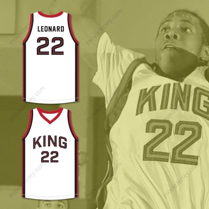 PERSONALIZA Cualquier Nombre Número KAWHI LEONARD 22 MARTIN LUTHER KING HIGH SCHOOL CAMISETA BLANCA DE BALONCESTO 8 Cosida S-6XL