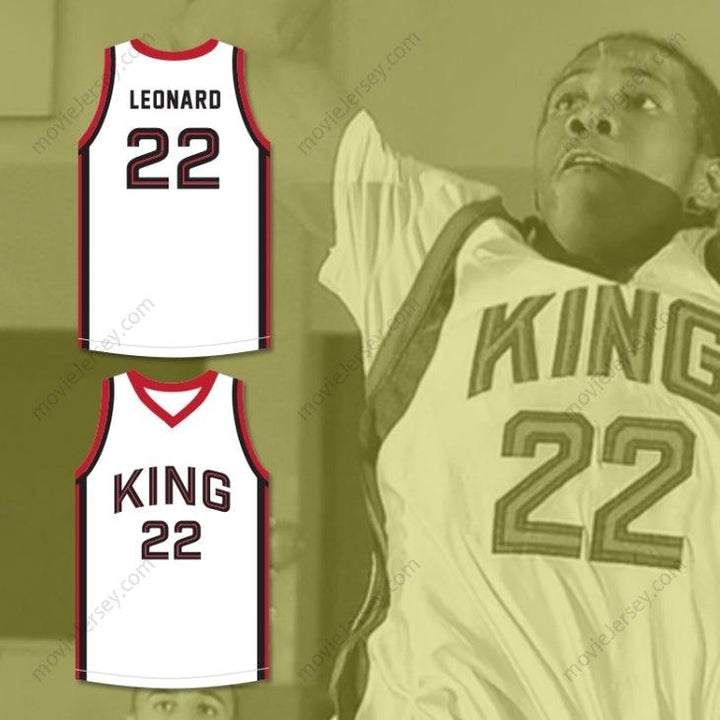 PERSONALIZA Cualquier Nombre Número KAWHI LEONARD 22 MARTIN LUTHER KING HIGH SCHOOL CAMISETA BLANCA DE BALONCESTO 8 Cosida S-6XL