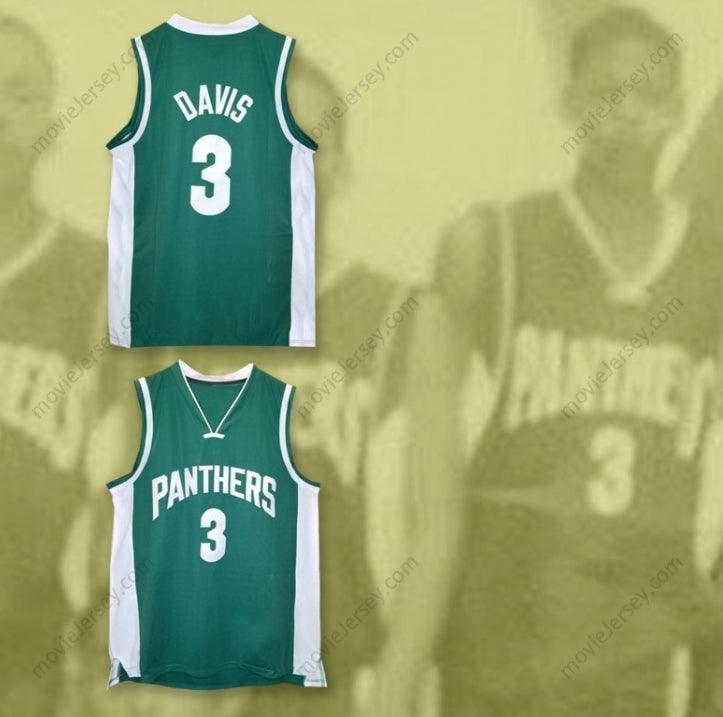PERSONALIZA Cualquier Nombre Número ANTHONY DAVIS 3 PANTHERS ELEMENTARY SCHOOL Camiseta de baloncesto VERDE con costuras S-6XL
