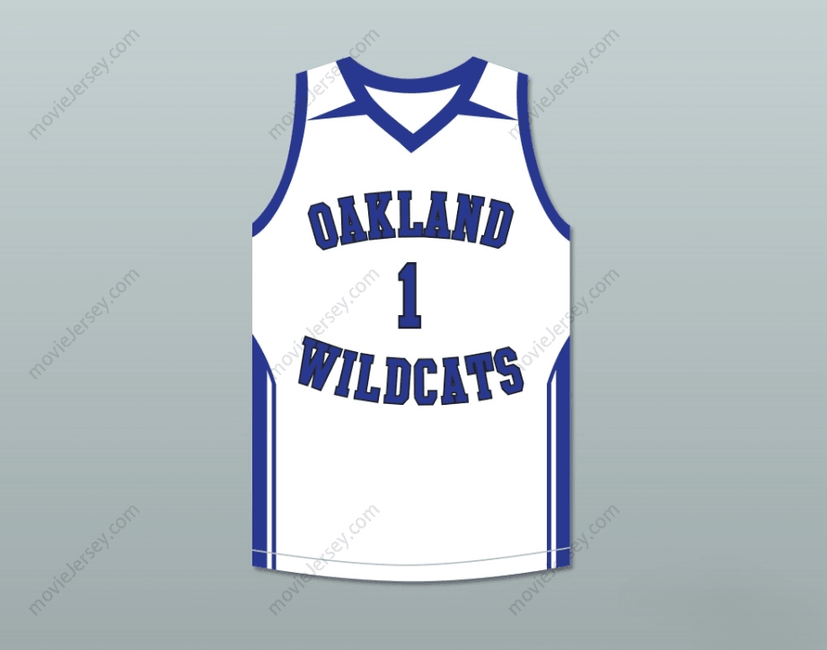 CUSTOM ANY Name Number DAMIAN LILLARD 1  HIGH SCHOOL WILDCATS WHITE BASKETBALL JERSEY Top Stitched S-6XL